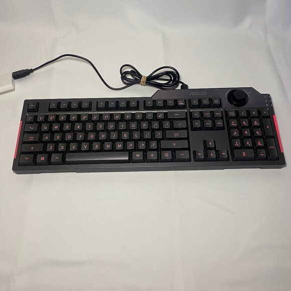 Asus G01 KB Backlit Gaming Keyboard Volume Knob Tilt Legs Tested Working EUC - Picture 1 of 7